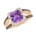 thumbnail image 1 of ANGARA Natural Cushion 2.2 ct Amethyst Celtic Knot Cocktail Ring in 14K Rose Gold for Women (Size-8mm) | February Birthstone, Birthday, Anniversary, Jewelry Gift for Women | Natural Amethyst Ring, 1 of 9