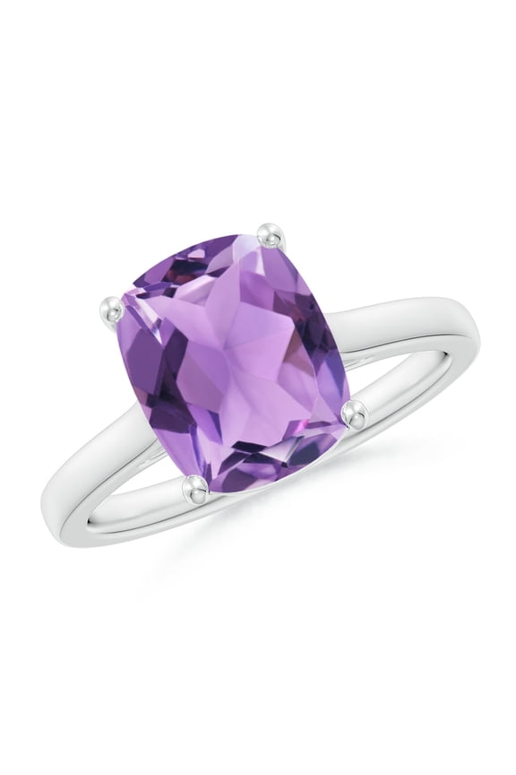 Natural Cushion 2.7 ct Amethyst Ring with Hidden Accents in 925 Sterling Silver for Women (Size-10x8mm) | February Birthstone, Anniversary, Jewelry Gift for Women | Natural Amethyst Ring