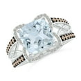 thumbnail image 1 of ANGARA Natural Cushion 2.7 ct Aquamarine Celtic Knot Cocktail Ring in 14K White Gold for Women (Size-9mm) | March Birthstone, Birthday, Anniversary, Jewelry Gift for Women | Natural Aquamarine Ring, 1 of 8
