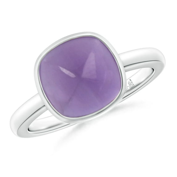 ANGARA Natural Cushion 3 ct Amethyst Solitaire Ring in Two Tone in 925 Sterling Silver for Women (Size-9mm) | February Birthstone, Anniversary, Jewelry Gift for Women | Natural Amethyst Ring