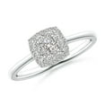 thumbnail image 1 of ANGARA Natural Cushion Composite Diamond Halo Ring in 14K White Gold for Women (Size-2.8mm| Color-I-J| Clarity-I1-I2) | April Birthstone, Anniversary, Jewelry Gift for Women | Natural Diamond Ring, 1 of 9