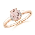 thumbnail image 1 of ANGARA Natural Cushion Morganite Ring with Diamond Collar in 14K Rose Gold for Women | Birthday, Anniversary, Jewelry Gift for Women | Natural Morganite Ring, 1 of 7