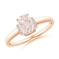 thumbnail image 1 of ANGARA Natural Cushion Morganite Ring with Diamond Collar in 14K Rose Gold for Women | Birthday, Anniversary, Jewelry Gift for Women | Natural Morganite Ring, 1 of 7
