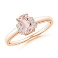 thumbnail image 1 of ANGARA Natural Cushion Morganite Ring with Diamond Collar in 14K Rose Gold for Women | Birthday, Anniversary, Jewelry Gift for Women | Natural Morganite Ring, 1 of 7