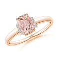 thumbnail image 1 of ANGARA Natural Cushion Morganite Ring with Diamond Collar in 14K Rose Gold for Women | Birthday, Anniversary, Jewelry Gift for Women | Natural Morganite Ring, 1 of 10