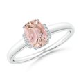 thumbnail image 1 of ANGARA Natural Cushion Morganite Ring with Diamond Collar in 14K White Gold for Women | Birthday, Anniversary, Jewelry Gift for Women | Natural Morganite Ring, 1 of 10