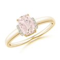 thumbnail image 1 of ANGARA Natural Cushion Morganite Ring with Diamond Collar in 14K Yellow Gold for Women | Birthday, Anniversary, Jewelry Gift for Women | Natural Morganite Ring, 1 of 10