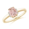 thumbnail image 1 of ANGARA Natural Cushion Morganite Ring with Diamond Collar in 14K Yellow Gold for Women | Birthday, Anniversary, Jewelry Gift for Women | Natural Morganite Ring, 1 of 10