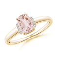 thumbnail image 1 of ANGARA Natural Cushion Morganite Ring with Diamond Collar in 14K Yellow Gold for Women | Birthday, Anniversary, Jewelry Gift for Women | Natural Morganite Ring, 1 of 10