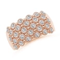 thumbnail image 1 of ANGARA Natural Diamond 5 Layer Cobblestone Ring in 14K Rose Gold for Women (Size-2mm| Color-I-J| Clarity-I1-I2) | April Birthstone, Anniversary, Jewelry Gift for Women | Natural Diamond Ring, 1 of 8