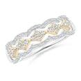 thumbnail image 1 of ANGARA Natural Diamond Anniversary Band in 2-Tone Gold in 14K White & Yellow Gold for Women (Size-1.45mm| Color-G| Clarity-VS2) | Anniversary, Jewelry Gift for Women | Natural Diamond Ring, 1 of 10