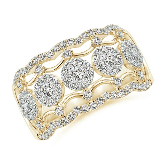 ANGARA Natural Diamond Anniversary Ring in 14K Yellow Gold for Women (Size-2.3mm| Color-I-J| Clarity-I1-I2) | April Birthstone, Anniversary, Jewelry Gift for Women | Natural Diamond Ring