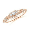 thumbnail image 1 of ANGARA Natural Diamond Anniversary Ring with Paisley Motifs in 14K Rose Gold for Women (Size-2.5mm| Color-G| Clarity-VS2) | April Birthstone, Anniversary Jewelry Gift for Women | Natural Diamond Ring, 1 of 9
