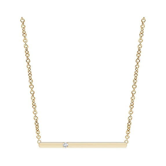 ANGARA Natural Diamond Bar Pendant Necklace in 14K Yellow Gold for Women (Size-1.9mm| Color-G| Clarity-VS2) | April Birthstone, Anniversary, Jewelry Gift for Women | Natural Diamond Necklace