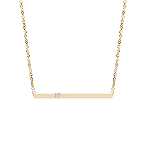 ANGARA Natural Diamond Bar Pendant Necklace in 14K Yellow Gold for Women (Size-2.3mm| Color-H| Clarity-SI2) | April Birthstone, Anniversary, Jewelry Gift for Women | Natural Diamond Necklace