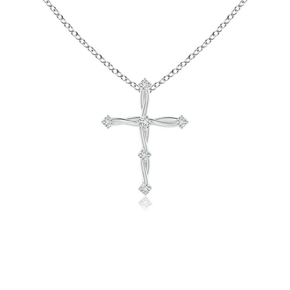 ANGARA Natural Diamond Braided Cross Pendant in 925 Sterling Silver for Women (Size-1.85mm| Color-H| Clarity-SI2) | April Birthstone, Anniversary, Jewelry Gift for Women | Natural Diamond Necklace