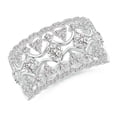 thumbnail image 1 of ANGARA Natural Diamond Broad Filigree Anniversary Ring in 14K White Gold for Women (Size-2.6mm| Color-I-J| Clarity-I1-I2) | Anniversary, Jewelry Gift for Women | Natural Diamond Ring, 1 of 8