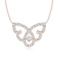 thumbnail image 1 of ANGARA Natural Diamond Butterfly Fashion Pendant in 14K Rose Gold for Women (Size-2.2mm| Color-G| Clarity-VS2) | April Birthstone, Anniversary, Jewelry Gift for Women | Natural Diamond Necklace, 1 of 8
