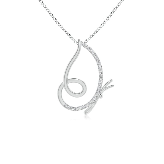 ANGARA Natural Diamond Butterfly Pendant in 14K White Gold for Women (Size-1.3mm| Color-H| Clarity-SI2) | April Birthstone, Anniversary, Jewelry Gift for Women | Natural Diamond Necklace