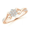 thumbnail image 1 of ANGARA Natural Diamond Cluster Promise Ring in 14K Rose Gold for Women (Size-1.8mm| Color-G| Clarity-VS2) | April Birthstone, Anniversary, Jewelry Gift for Women | Natural Diamond Ring, 1 of 8