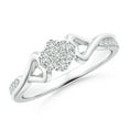thumbnail image 1 of ANGARA Natural Diamond Cluster Promise Ring in 14K White Gold for Women (Size-1.8mm| Color-H| Clarity-SI2) | April Birthstone, Anniversary, Jewelry Gift for Women | Natural Diamond Ring, 1 of 7