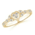 thumbnail image 1 of ANGARA Natural Diamond Composite Heart Promise Ring in 14K Yellow Gold for Women (Size-1.5mm| Color-I-J| Clarity-I1-I2) | April Birthstone, Anniversary, Jewelry Gift for Women | Natural Diamond Ring, 1 of 8