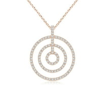 ANGARA Natural Diamond Concentric Circle Pendant in 14K Rose Gold for Women (Size-1.1mm| Color-G| Clarity-VS2) | April Birthstone, Anniversary, Jewelry Gift for Women | Natural Diamond Necklace