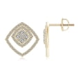 thumbnail image 1 of ANGARA Natural Diamond Concentric Cushion Studs in 14K Yellow Gold for Women (Size-1.8mm| Color-K| Clarity-I3) | April Birthstone, Anniversary, Jewelry Gift for Women | Natural Diamond Earrings, 1 of 7