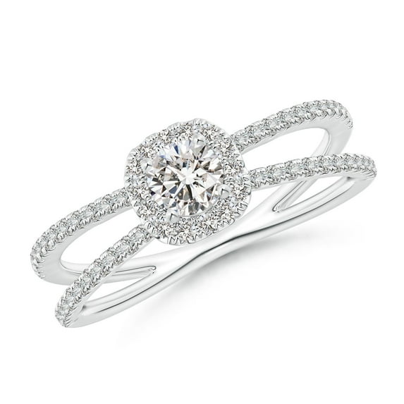 ANGARA Natural Diamond Criss-Cross Engagement Ring in 14K White Gold for Women (Size-4.1mm| Color-I-J| Clarity-I1-I2) | April Birthstone, Anniversary, Jewelry Gift for Women | Natural Diamond Ring