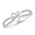 thumbnail image 1 of ANGARA Natural Diamond Criss Cross Heart Promise Ring in 925 Sterling Silver for Women (Size-1mm| Color-I-J| Clarity-I1-I2) | Anniversary, Jewelry Gift for Women | Natural Diamond Ring, 1 of 12