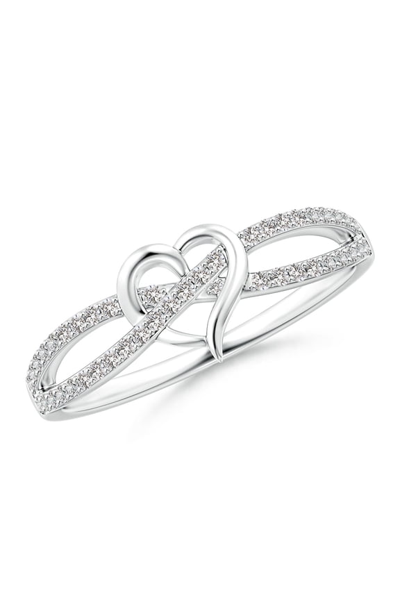 Natural Diamond Criss Cross Heart Promise Ring in 925 Sterling Silver for Women (Size-1mm| Color-I-J| Clarity-I1-I2) | Anniversary, Jewelry Gift for Women | Natural Diamond Ring
