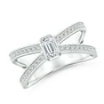 thumbnail image 1 of ANGARA Natural Diamond Criss Cross Solitaire Ring in 14K White Gold for Women (Size-5x3mm| Color-H| Clarity-SI2) | April Birthstone, Anniversary, Jewelry Gift for Women | Natural Diamond Ring, 1 of 10