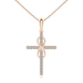 thumbnail image 1 of ANGARA Natural Diamond Cross and Infinity Pendant in 14K Rose Gold for Women (Size-1mm| Color-K| Clarity-I3) | April Birthstone, Anniversary, Jewelry Gift for Women | Natural Diamond Necklace, 1 of 9