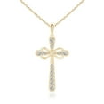 thumbnail image 1 of ANGARA Natural Diamond Cross & Sideways Infinity Pendant in 14K Yellow Gold for Women (Size-1.65mm| Color-I-J| Clarity-I1-I2) | Anniversary, Jewelry Gift for Women | Natural Diamond Necklace, 1 of 8