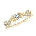 thumbnail image 1 of ANGARA Natural Diamond Crossover Engagement Ring in 14K Yellow Gold for Women (Size-3.5mm| Color-I-J| Clarity-I1-I2) | April Birthstone, Anniversary, Jewelry Gift for Women | Natural Diamond Ring, 1 of 8