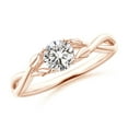 thumbnail image 1 of ANGARA Natural Diamond Crossover Ring with Leaf Motifs in 14K Rose Gold for Women (Size-5.1mm| Color-I-J| Clarity-I1-I2) | April Birthstone, Anniversary, Jewelry Gift for Women | Natural Diamond Ring, 1 of 10