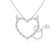 thumbnail image 1 of ANGARA Natural Diamond Devil Heart Pendant in 925 Sterling Silver for Women (Size-1mm| Color-I-J| Clarity-I1-I2) | April Birthstone, Anniversary, Jewelry Gift for Women | Natural Diamond Necklace, 1 of 8