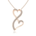 thumbnail image 1 of ANGARA Natural Diamond Double Heart Infinity Pendant in 14K Rose Gold for Women (Size-1mm| Color-K| Clarity-I3) | April Birthstone, Anniversary, Jewelry Gift for Women | Natural Diamond Necklace, 1 of 8