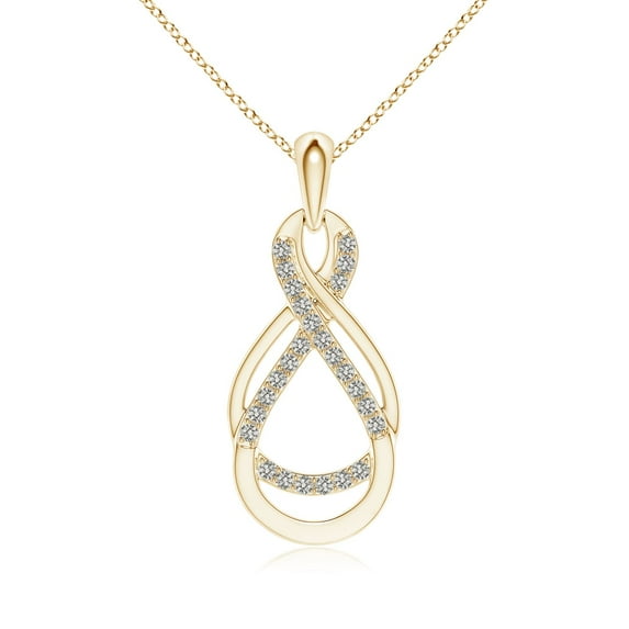 ANGARA Natural Diamond Double Infinity Pendant in 14K Yellow Gold for Women (Size-1.15mm| Color-K| Clarity-I3) | April Birthstone, Anniversary, Jewelry Gift for Women | Natural Diamond Necklace