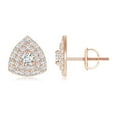 thumbnail image 1 of ANGARA Natural Diamond Double Trillion Stud Earrings in 14K Rose Gold for Women (Size-2.7mm| Color-G| Clarity-VS2) | April Birthstone, Anniversary, Jewelry Gift for Women | Natural Diamond Earrings, 1 of 6