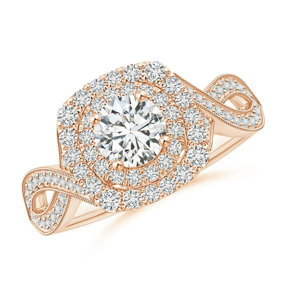 ANGARA Natural Diamond Engagement Ring in 14K Rose Gold for Women (Size-5.2mm| Color-H| Clarity-SI2) | April Birthstone, Anniversary, Jewelry Gift for Women | Natural Diamond Ring