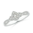 thumbnail image 1 of ANGARA Natural Diamond Engagement Ring in 14K White Gold for Women (Size-4x3mm| Color-I-J| Clarity-I1-I2) | April Birthstone, Anniversary, Jewelry Gift for Women | Natural Diamond Ring, 1 of 9