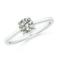 thumbnail image 1 of ANGARA Natural Diamond Engagement Ring in 14K White Gold for Women (Size-5.9mm| Color-K| Clarity-I3) | April Birthstone, Anniversary, Jewelry Gift for Women | Natural Diamond Ring, 1 of 10