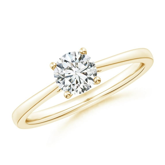 ANGARA Natural Diamond Engagement Ring in 14K Yellow Gold for Women (Size-5.9mm| Color-H| Clarity-SI2) | April Birthstone, Anniversary, Jewelry Gift for Women | Natural Diamond Ring