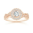 thumbnail image 1 of ANGARA Natural Diamond Engagement Ring with Floral Halo in 14K Rose Gold for Women (Size-5.1mm| Color-G| Clarity-VS2) | April Birthstone, Anniversary, Jewelry Gift for Women | Natural Diamond Ring, 1 of 9