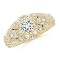 thumbnail image 1 of ANGARA Natural Diamond Filigree Engagement Ring in 14K Yellow Gold for Women (Size-4.8mm| Color-H| Clarity-SI2) | April Birthstone, Anniversary, Jewelry Gift for Women | Natural Diamond Ring, 1 of 8