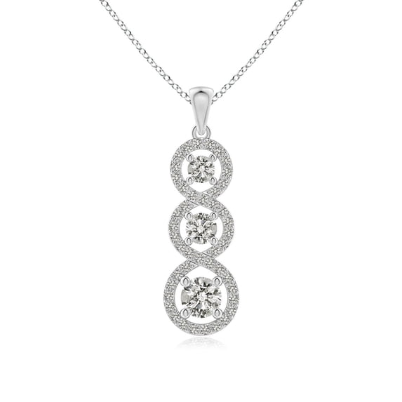 ANGARA Natural Diamond Floating Infinity Pendant in 14K White Gold for Women (Size-4.6mm| Color-K| Clarity-I3) | April Birthstone, Anniversary, Jewelry Gift for Women | Natural Diamond Necklace