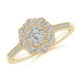 thumbnail image 1 of ANGARA Natural Diamond Floral Engagement Ring in 14K Yellow Gold for Women (Size-2.7mm| Color-I-J| Clarity-I1-I2) | April Birthstone, Anniversary, Jewelry Gift for Women | Natural Diamond Ring, 1 of 9