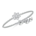 thumbnail image 1 of ANGARA Natural Diamond Flower Cluster Bolo Ring in 14K White Gold for Women (Size-1.3mm| Color-G| Clarity-VS2) | April Birthstone, Birthday, Anniversary, Jewelry Gift for Women | Natural Diamond Ring, 1 of 9