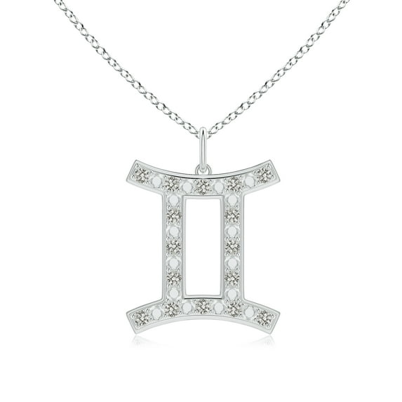 ANGARA Natural Diamond Gemini Zodiac Pendant Necklace for Women in 925 Sterling Silver (Color-K, Clarity-I3) | Astrology Jewelry Gift for her | Birthday | Wedding Anniversary | Valentines Day